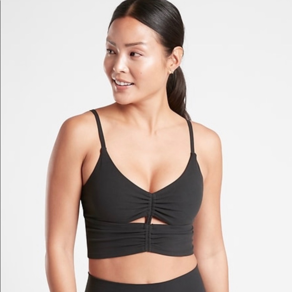 NWT Athleta A-C Cinch Longline Bra Medium Black